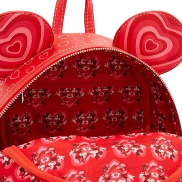 NWT Loungefly Disney Mickey and Minnie Valentines Day Mini Backpack - Picture 3 of 6